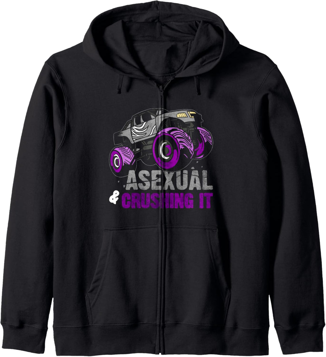 Asexual Pride Monstertruck Asexual & Crushing It Kapuzenjacke