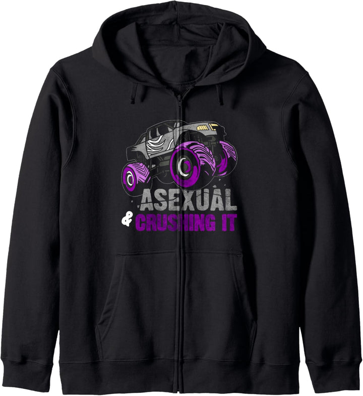 Asexual Pride Monstertruck Asexual & Crushing It Kapuzenjacke