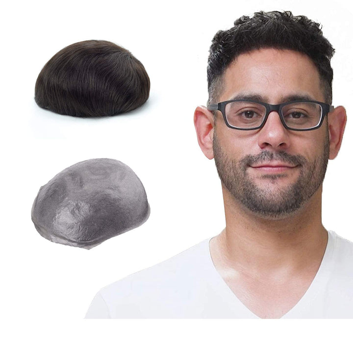 Lordhair Perücke Männer,Realität Toupet,0,06 mm Alle V-Looped Dünnes,Haarfreestyle,Natürlich eng anl