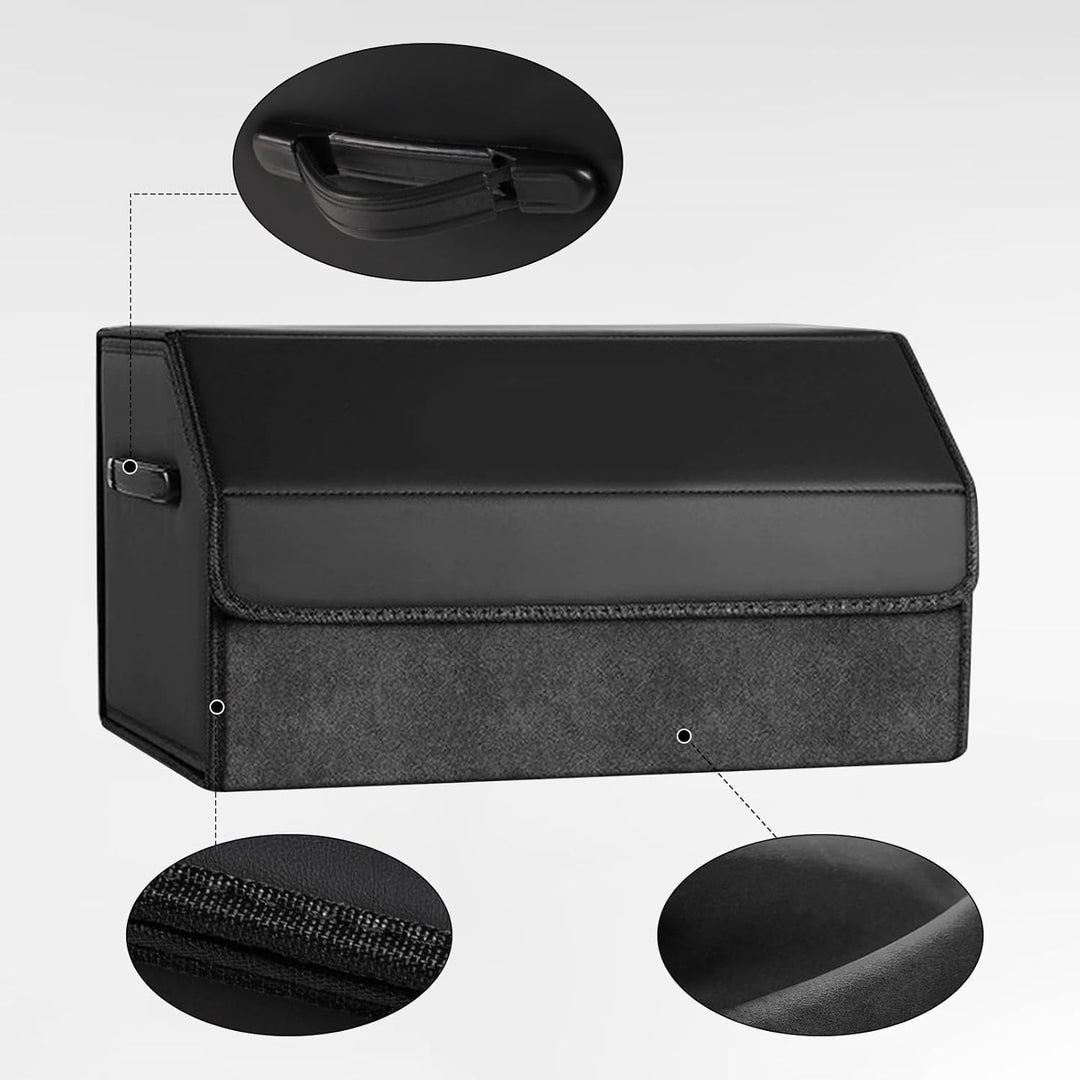 Polegas Auto Kofferraum Organizer, Faltbare Leder Kofferraumtasche, Grösse Aufbewahrungsbox Auto mit