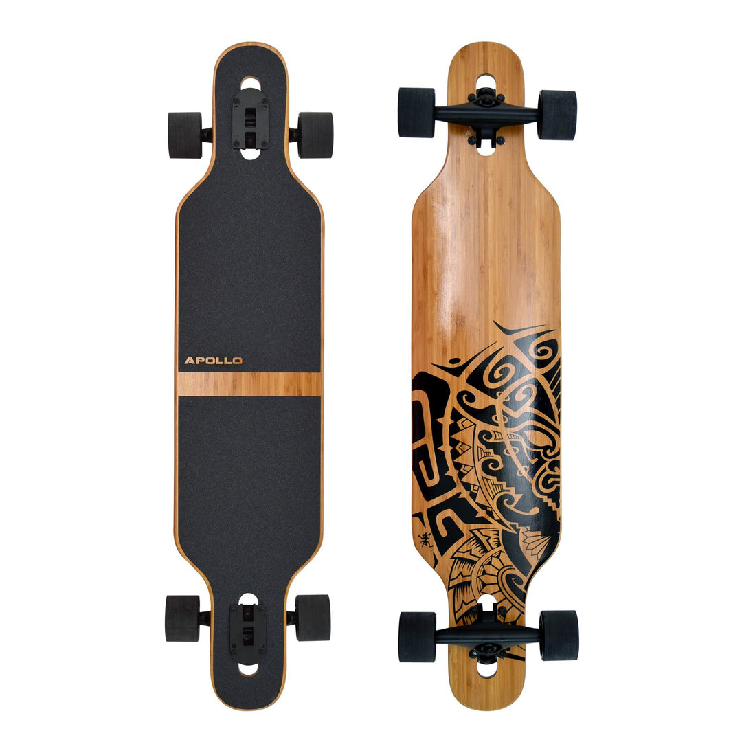 Apollo Longboard, Komplettboard mit High Speed ABEC Kugellagern, Drop Through, Freeride, Skaten, Cru
