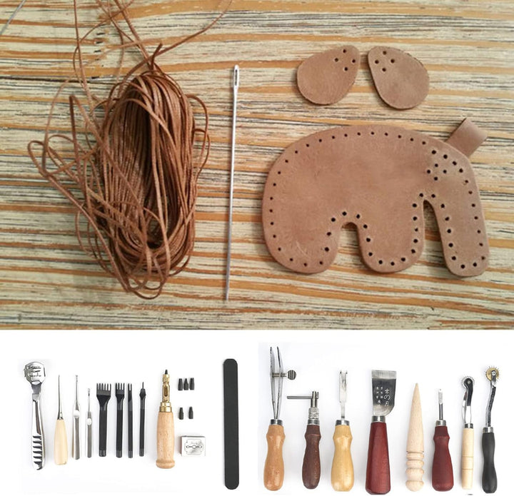 Lederhandwerkswerkzeug-Set, Lederwerkzeug-Sets, Perfekt Zum Nähen Stanzen Schneiden Nähen Lederhandw