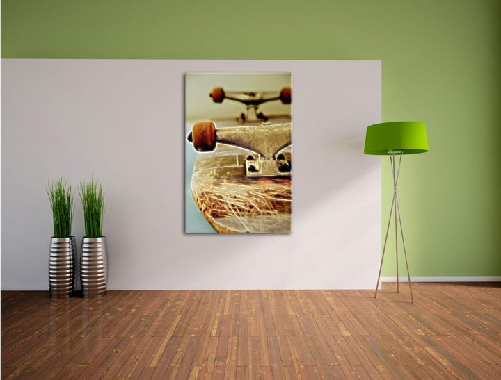 Pixxprint Skateboard als Leinwandbild/Grösse: 100x70 cm/Wandbild/Kunstdruck/fertig bespannt, 100x70
