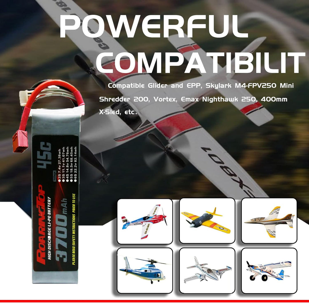 RoaringTop 18.5V 3700mAh 5S 45C RC Batterien Lipo Battery RC Hardcase Lipo Akku Pack mit Deans Ansch