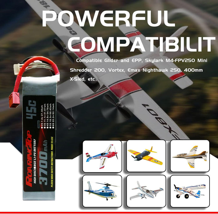 RoaringTop 18.5V 3700mAh 5S 45C RC Batterien Lipo Battery RC Hardcase Lipo Akku Pack mit Deans Ansch
