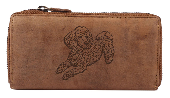 Greenburry Damen-Geldbörse mit Hunde-Motiv Pudel l Geschenkidee für Hundefreunde l Leder, Pudel