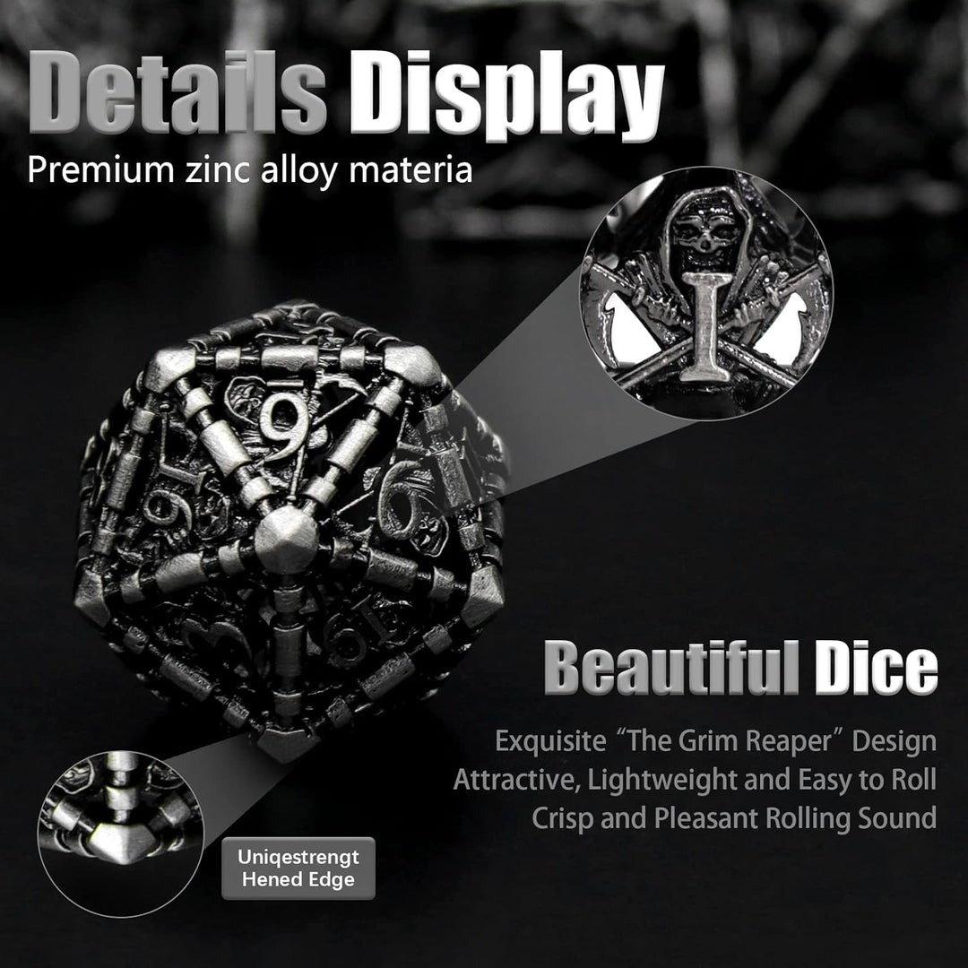 DND WürfelSet Rollenspiel, Polyedrische Dice Set D&amp;D Würfel Set Metall für Brettspiel Dungeons and D