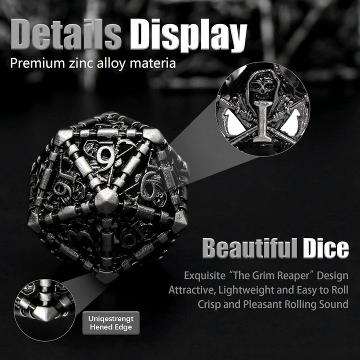 DND WürfelSet Rollenspiel, Polyedrische Dice Set D&amp;D Würfel Set Metall für Brettspiel Dungeons and D
