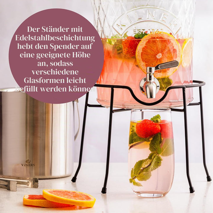 KILNER Getränkespender Ständer für ROUND Getränkespender | Ø 19 cm | Stabiler Stand | Für das komfor