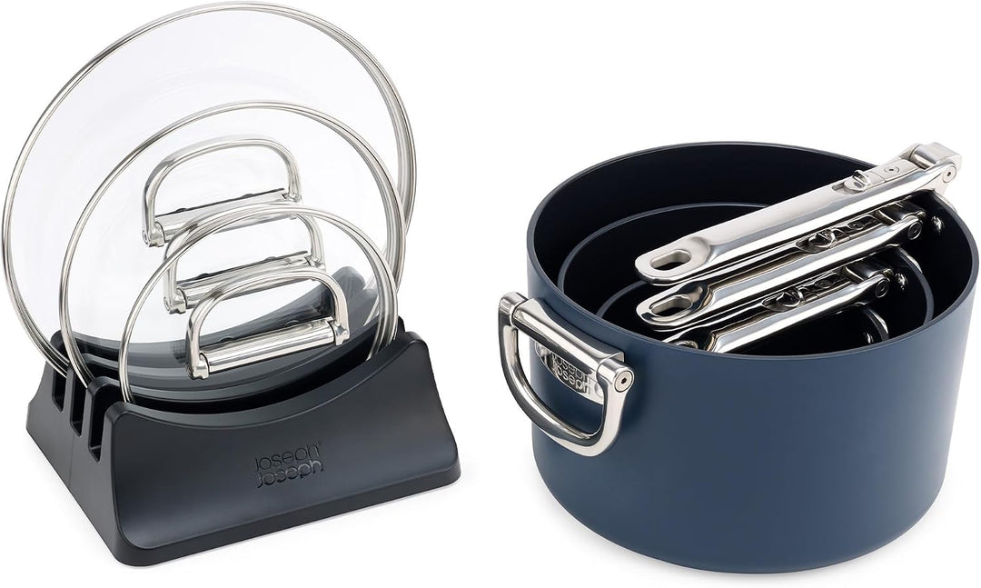 Joseph Joseph Space 3-tlg. Stieltopf-Set, Platzsparend, stapelbar, Klappgriffe, Keramik-Beschichtung