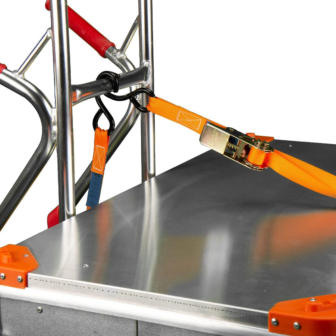 Alubox Spanngurt mit Ratsche und S-Haken 25mm breit orange Belastbarkeit 400kg Ratschengurt TÜV G/S