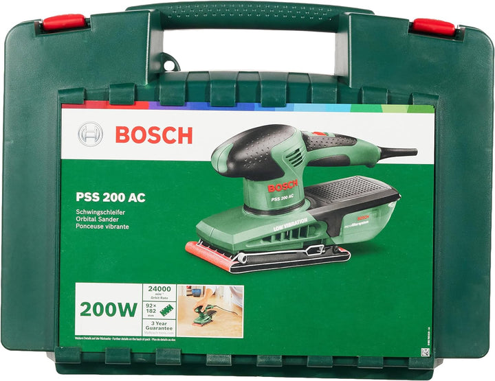 Bosch Home and Garden Bosch PSS 200 AC Schwingschleifer Schwarz, Grün 200 W - Bandschleifmaschinen (