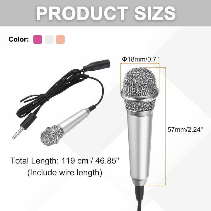QUARKZMAN 3 Stück Mini Mikrofon Winziges Microphone Telefonmikrofon Kleines Karaoke Mikrofon mit Sch
