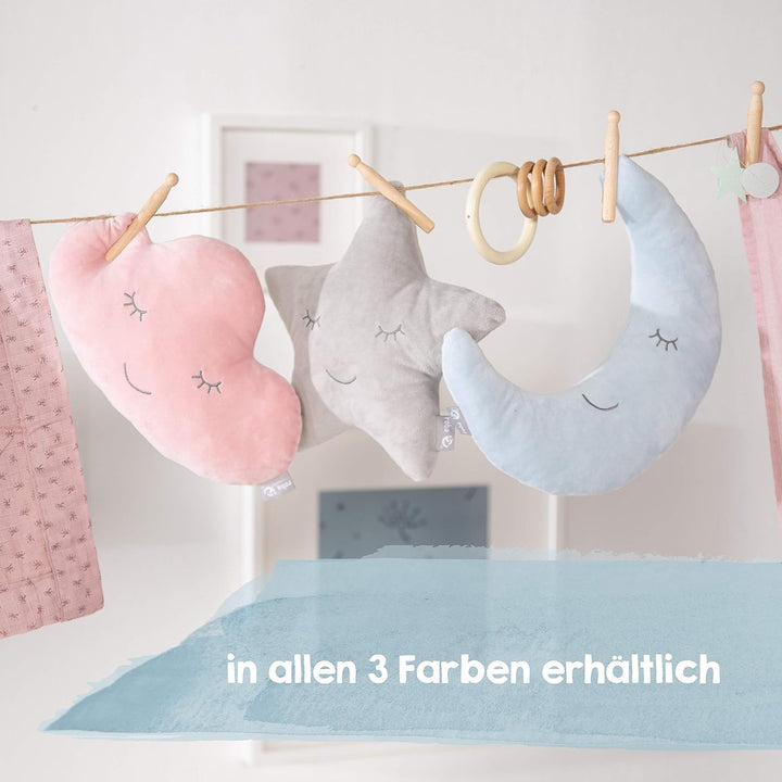 roba „Lil Sofa” Set 3-teilig enthält Kindersessel, Kinderhocker in Sternform, Dekokissen Stern rosa/