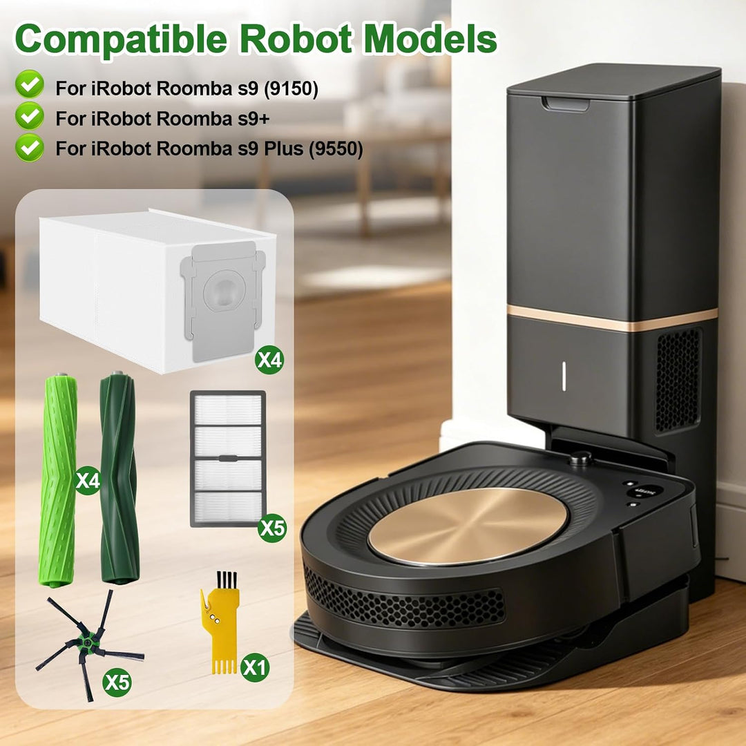 Zubehör-Kit für Irobot Roomba s9+ (9550) s9 9550 Roboter-Staubsauger Ersatzteile 18 Packungen 2 Sätz