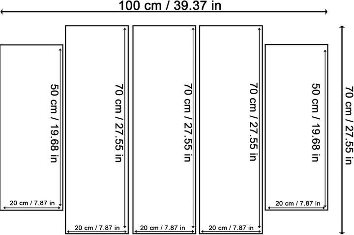 Feeby. Leinwandbild - 5 Teile - Bilder Wand Bild Wandbilder Kunstdruck XXL, 5-Teilig, Typ B, 100x70