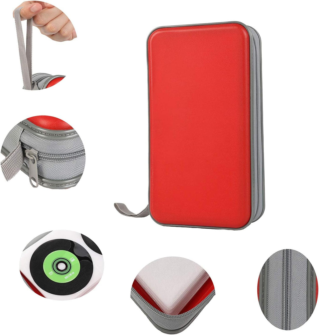 UENTIP CD-Hülle mit 96 Kapazitäten, tragbare DVD-Hülle aus Hartplastik, CD-Organizer, Brieftasche, s