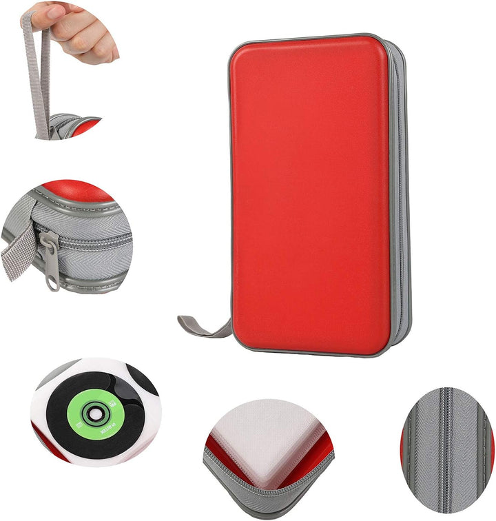 UENTIP CD-Hülle mit 96 Kapazitäten, tragbare DVD-Hülle aus Hartplastik, CD-Organizer, Brieftasche, s