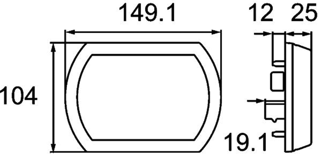 HELLA Blinkleuchte - Shapeline Tech - LED - 12V / 24V - geschraubt/Einbau - Lichtscheibenfarbe: glas