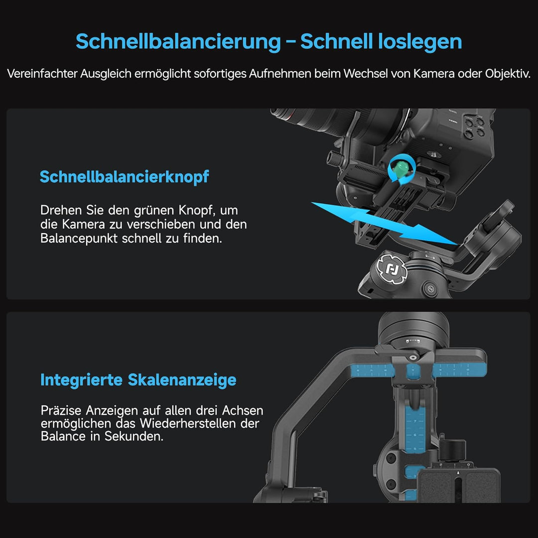 FeiyuTech [Offizielle] SCORP-C2 3-Achsen-Kamerastabilisator Gimbal mit KI-Tracking 4.0, Tastenbedien
