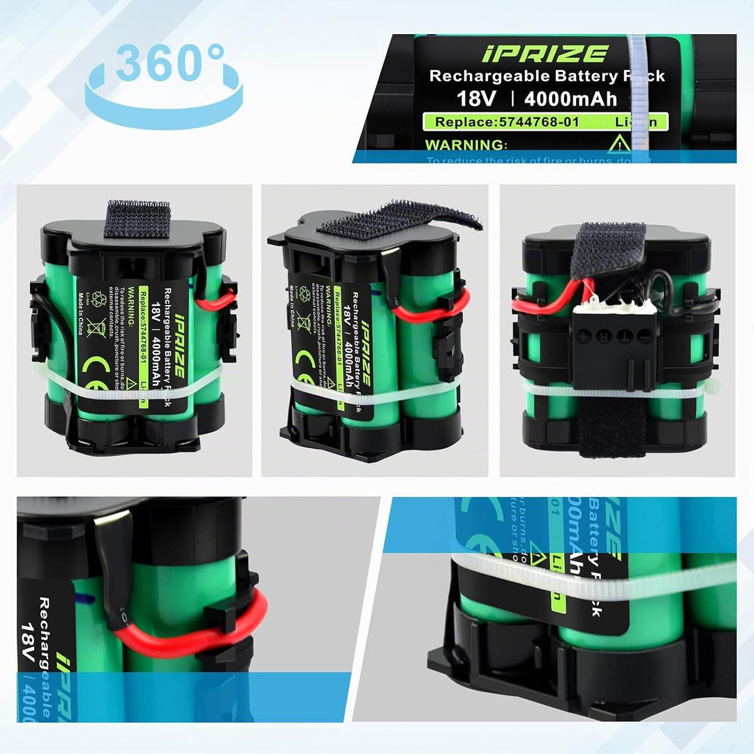 iPrize 18V 4000mAh Li-ion Ersatzakku Kompatibel mit Gardena Mähroboter R38Li R40Li R45Li R50Li R70Li