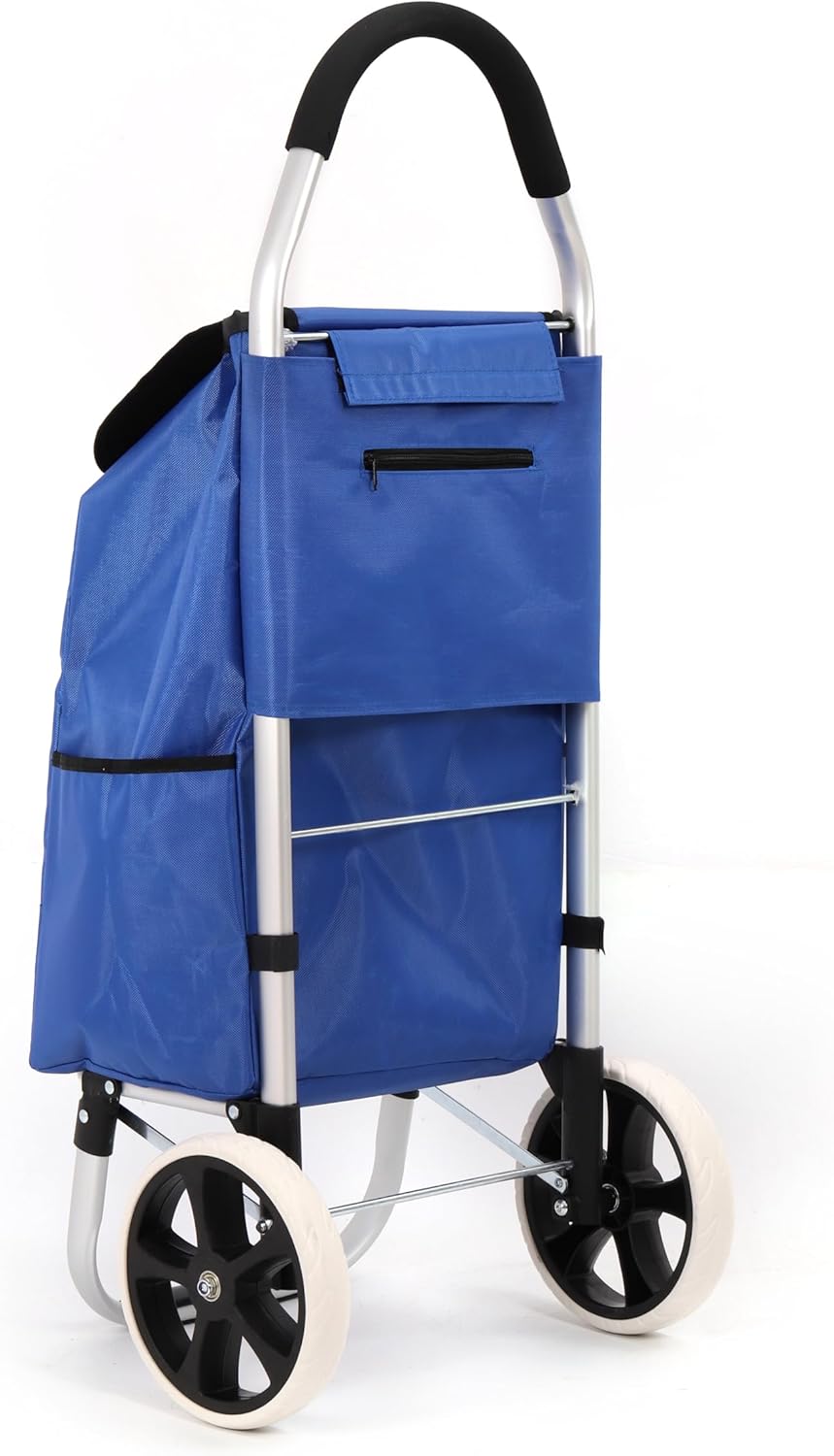 43.5Liter Aluminium Trolley Einkaufstrolley Klappbar, Shopping Trolley, Wasserabweisender Einkaufswa