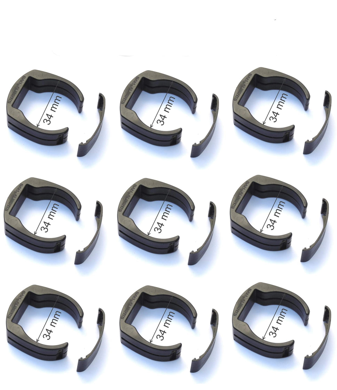 Fix Clip Pro Zaunbefestigung Ø 34 mm – 9 Stück Zaunclips für Rundpfosten – Pfostenschelle für Schwei