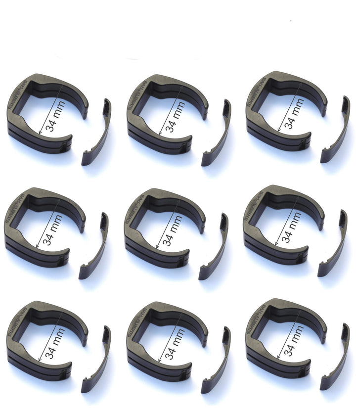 Fix Clip Pro Zaunbefestigung Ø 34 mm – 9 Stück Zaunclips für Rundpfosten – Pfostenschelle für Schwei
