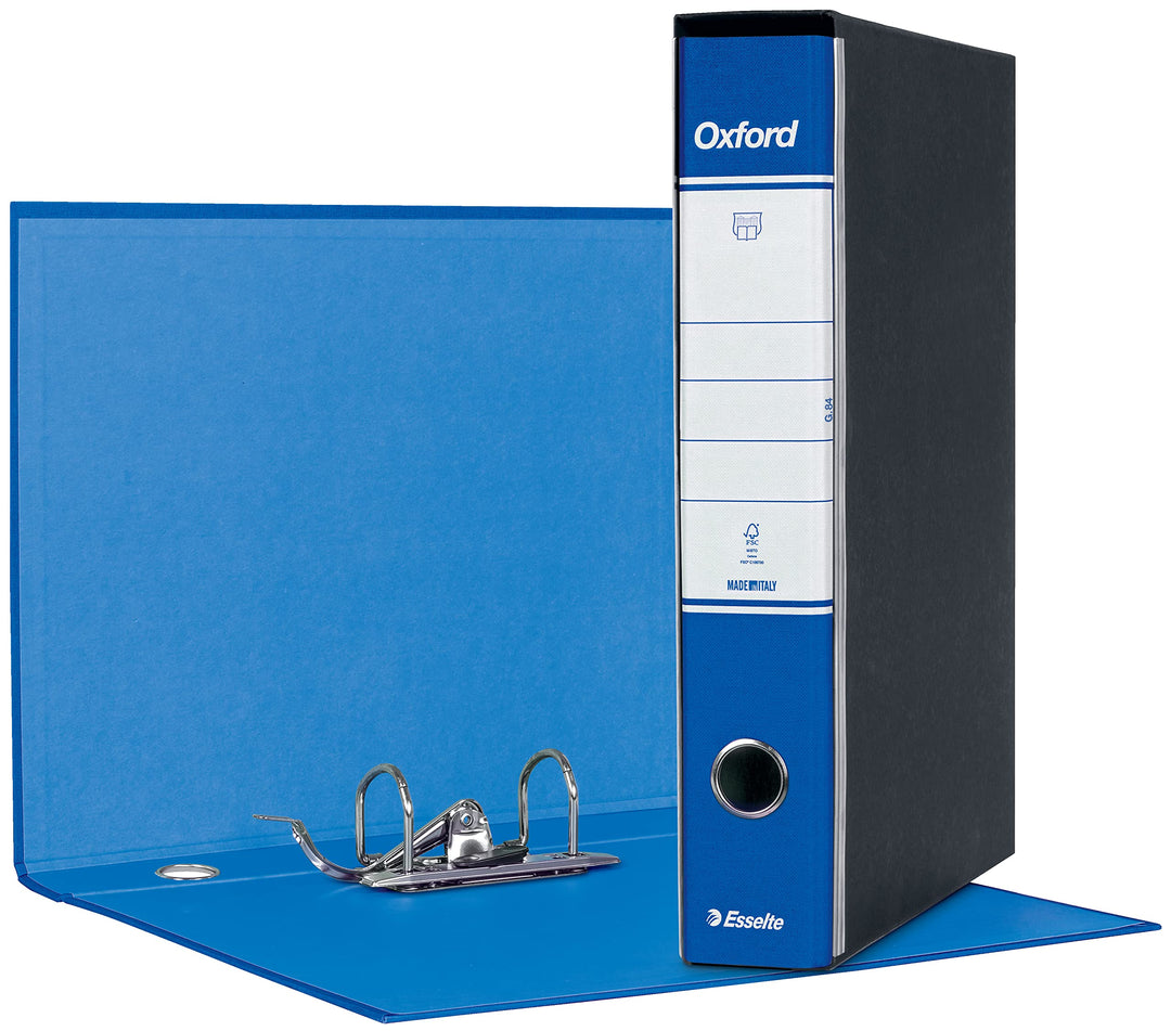 Esselte OXFORD Ordner mit Mechanismus Nr. 1 im Protokollformat mit 5 cm Rücken - Blau, 8 Stück blau