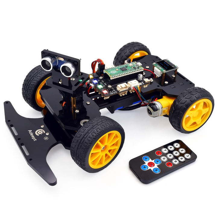 Adeept Smart Car Kit für Raspberry Pi Pico, Linienverfolgung, Hindernisvermeidung, buntes Licht, OLE
