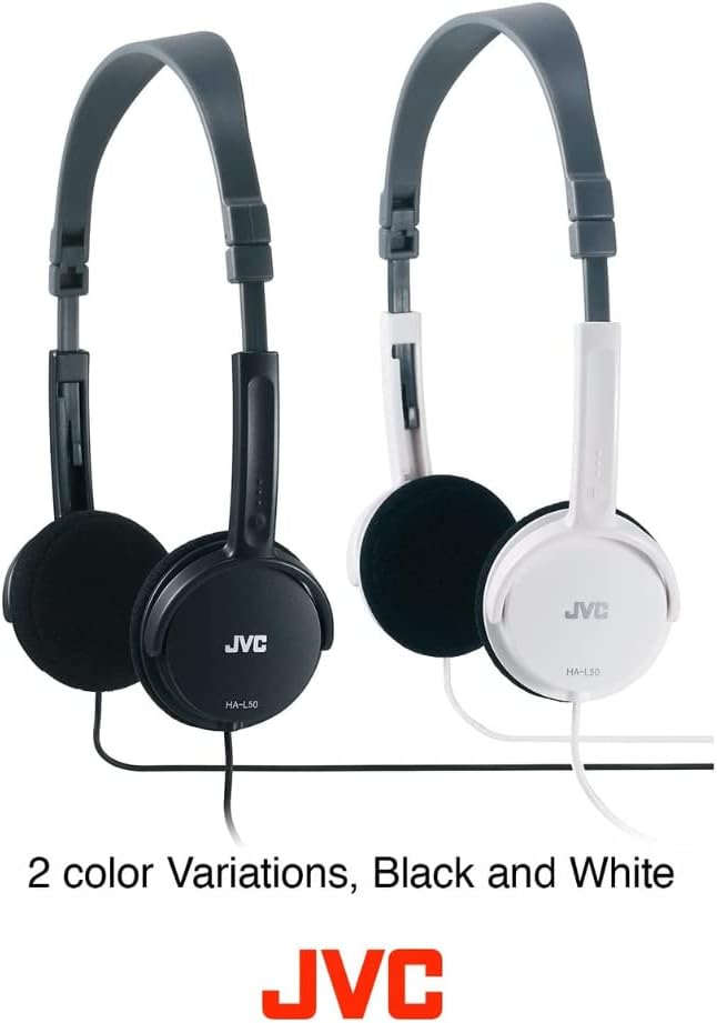 JVC HA-L50-B-E extraleichter On-Ear Kopfhörer, faltbar (Schwarz) one size Offen, one size Offen