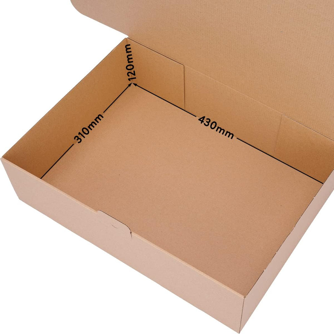 100 Faltschachteln Braun | 430 x 310 x 120mm DIN A3 - WP L | Versandkarton DHL Karton Hermes DPD GLS