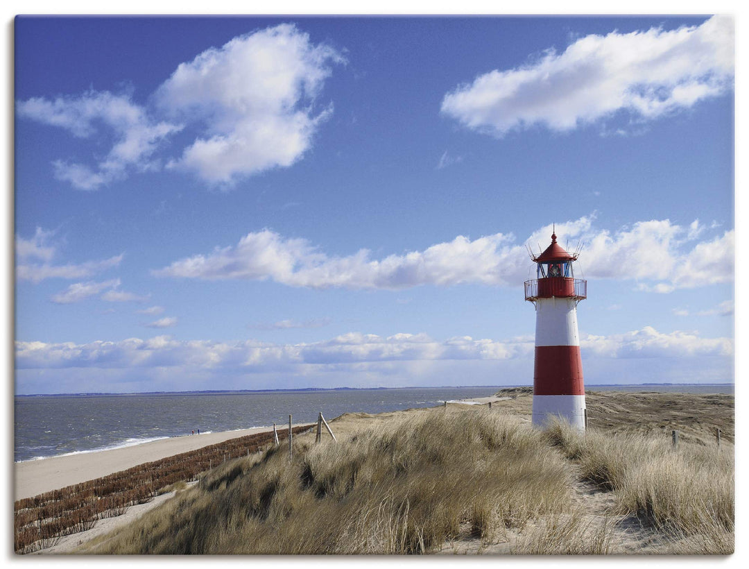 Artland Leinwandbild Wandbild Bild auf Leinwand 80x60 cm Wanddeko Strand Meer Maritim Küste Leuchttu