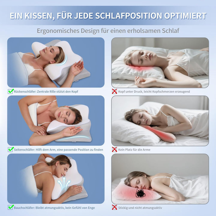 Schmetterlingskissen,Zwei Höhen,Weiss, Weiss