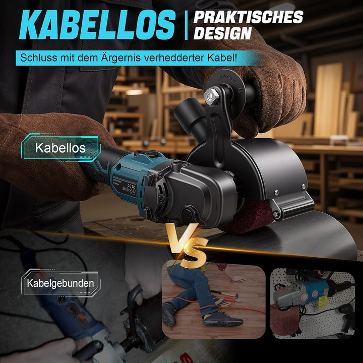 Satiniermaschine Bürstenschleifer Holz Kompatibel mit Makita 18V | 6 Geschwindigkeitsstufen, Leistun