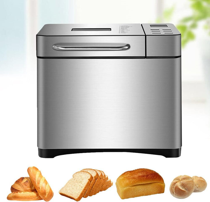 Brotbackautomat, 650 Watt Edelstahl Brotbackmaschine, Vollautomatischer Brotbackautomat 19 Programme