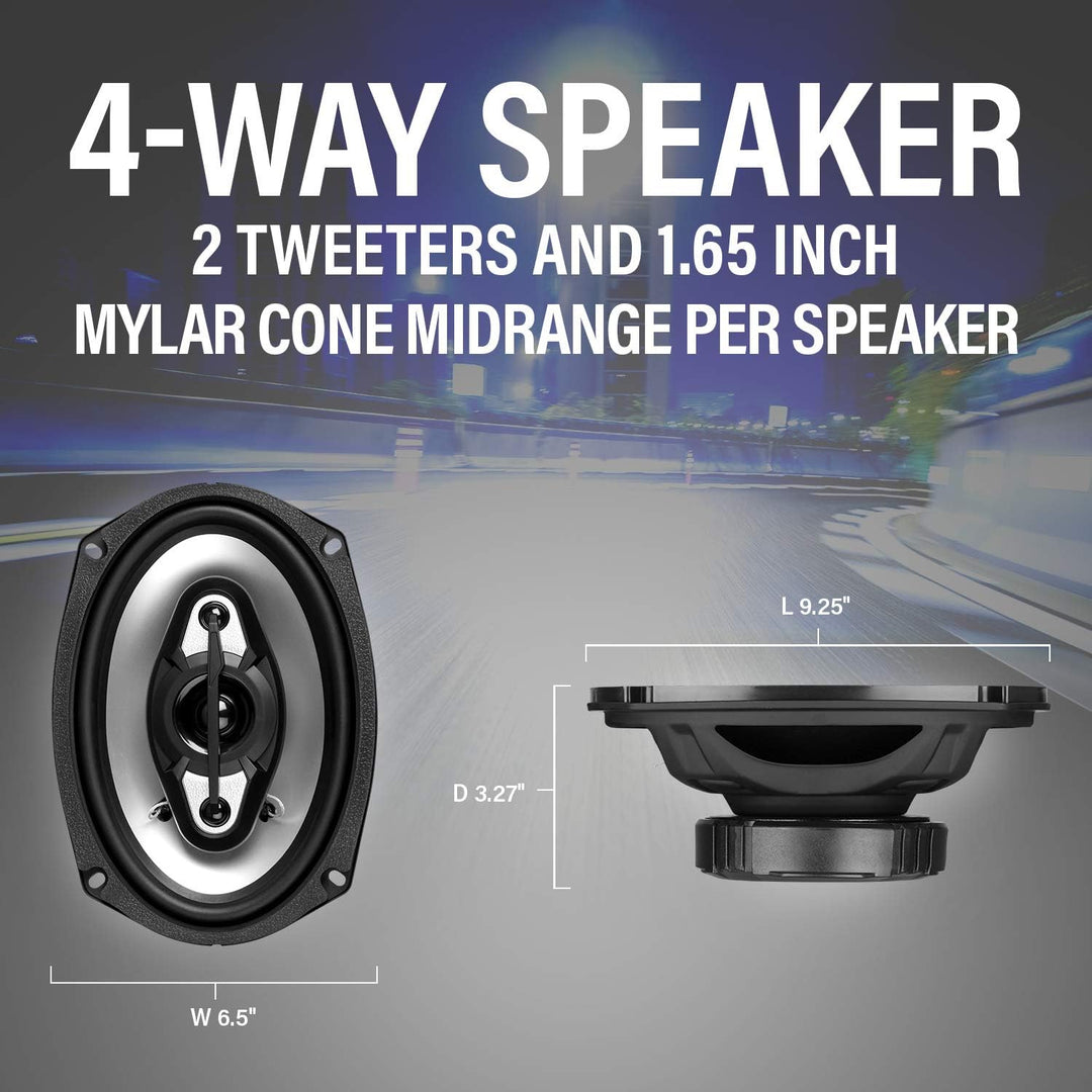 BOSS Audio nx694 15,2 x 22,9 cm Onyx 4 Way Poly spritzgegossener Konus Lautsprecher – Silber 15,2 x