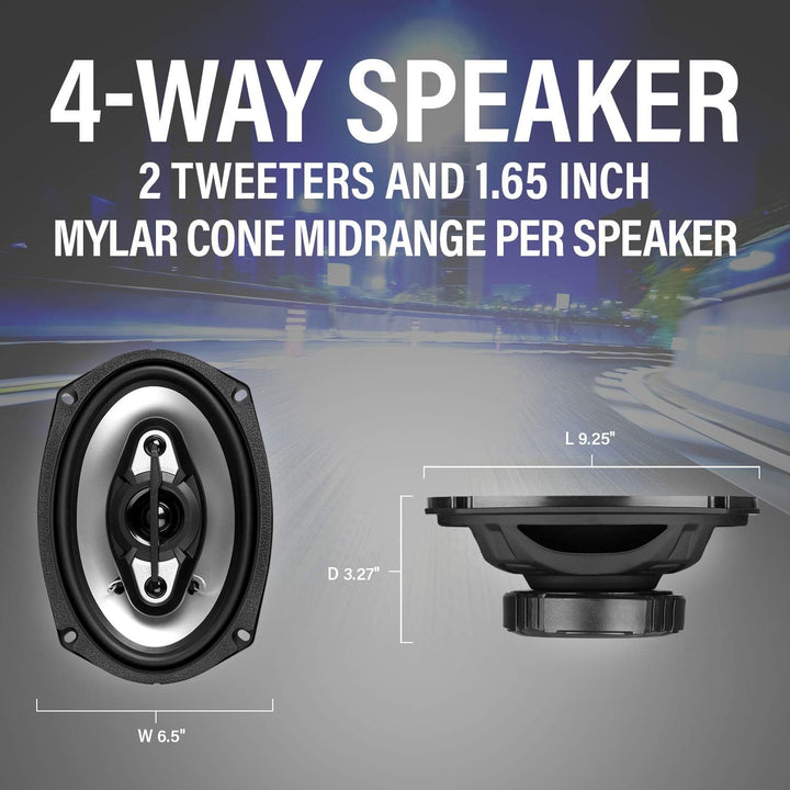 BOSS Audio nx694 15,2 x 22,9 cm Onyx 4 Way Poly spritzgegossener Konus Lautsprecher – Silber 15,2 x