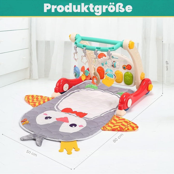 CUTE STONE Spiel-Fitnessstudio für Babys, Klavier, Trittbrett, Lernmatte für Babys, Musikaktivitäten