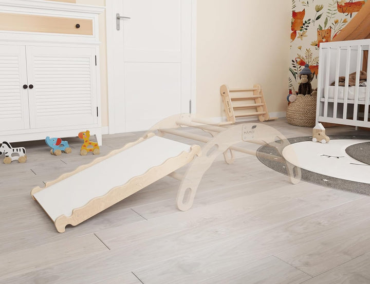 MAMOI® Rutsche Indoor, Rutschbrett für Klettergerüst, Kinderrutsche aus Holz für Kletterdreieck und