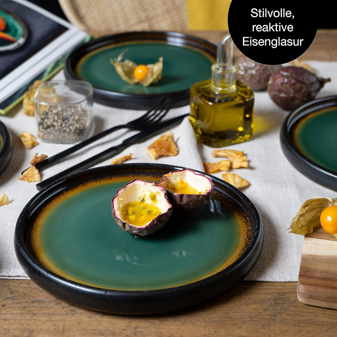 Moritz & Moritz SOLID 4x Kleine Teller 21 cm - Steinzeug Teller Set als Dessertteller, Kuchenteller,