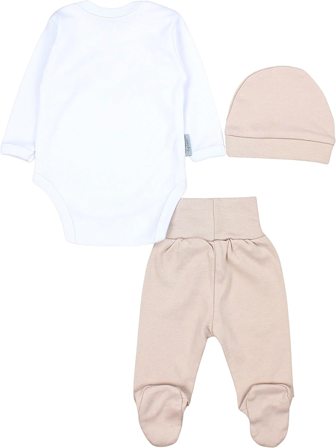 TupTam Baby Mädchen Jungen Bekleidungsset Langarmbody Hose Mütze mit Aufdruck Spruch 3 teilig 62 Bär