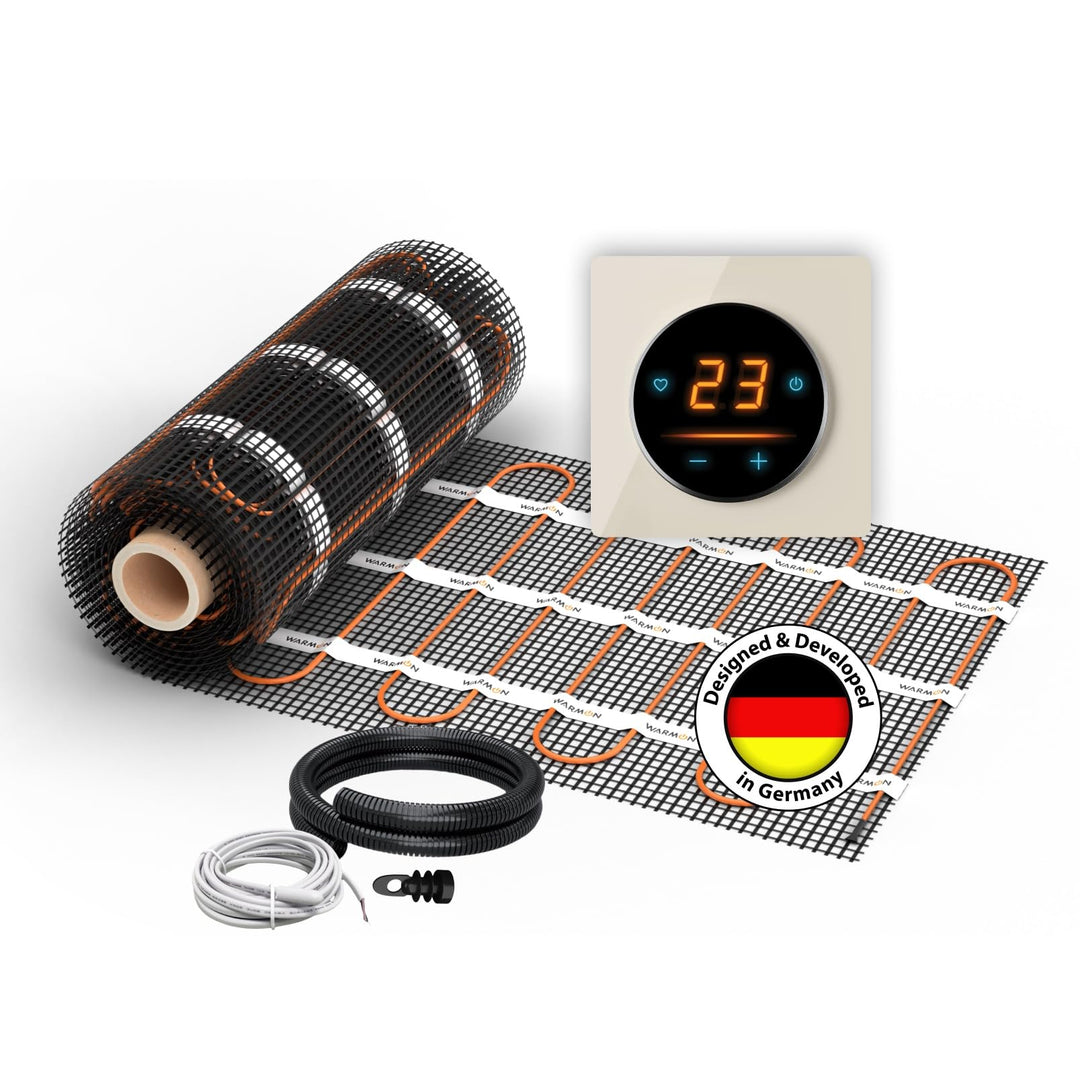 Elektrische Fussbodenheizung: Zweiader-Heizmatte WARMON ULTRA 200 W/m² mit WiFi-Thermostat OKE-25 To