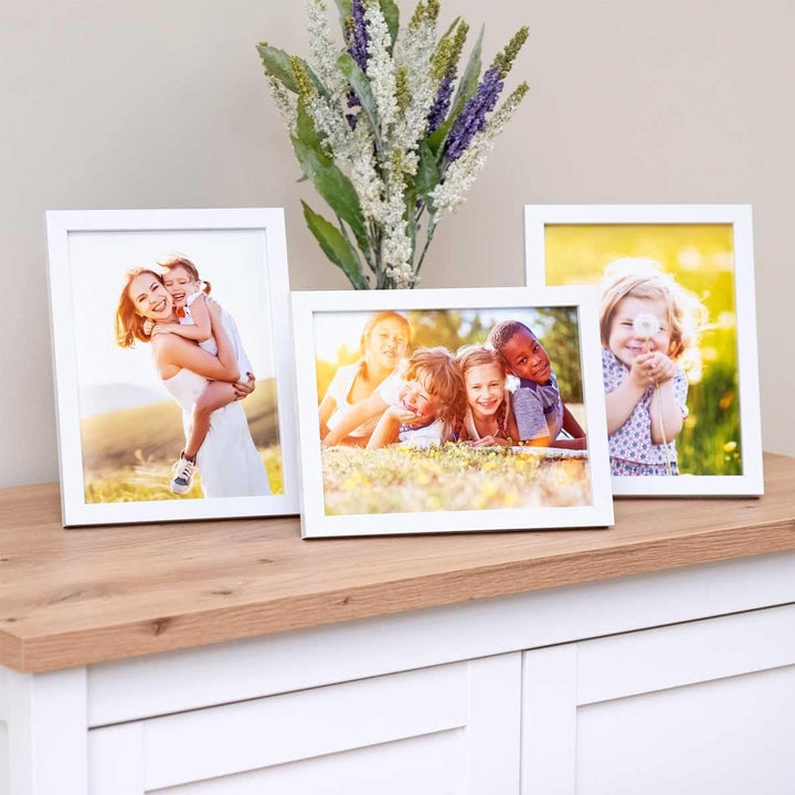 PHOTOLINI Bilderrahmen 15x20 Weiss Holz MDF, 3er Set Bilderrahmen 20x15, Picture Frame mit Acrylglas