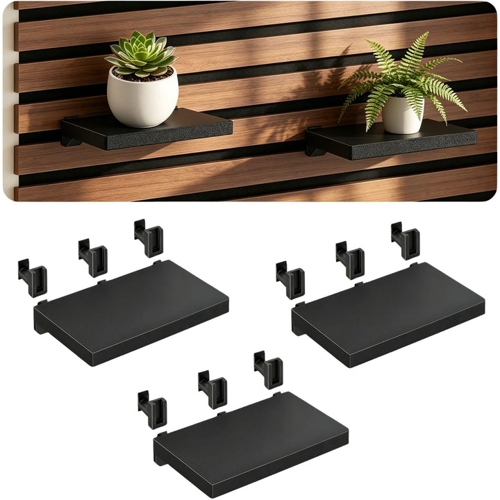 Cosiesnest 3 Stück Regal für Akustikpaneele-9 Stück Zubehör Ohne Bohren Wandorganizer Schweberegal W