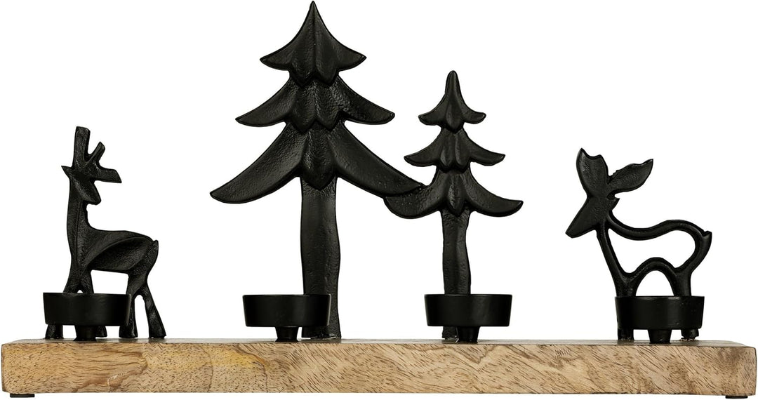 EGLO LIVING Teelichthalter mit Deko Rentieren Baliguian, Weihnachtsdeko Fensterbank Wohnzimmer, Tisc