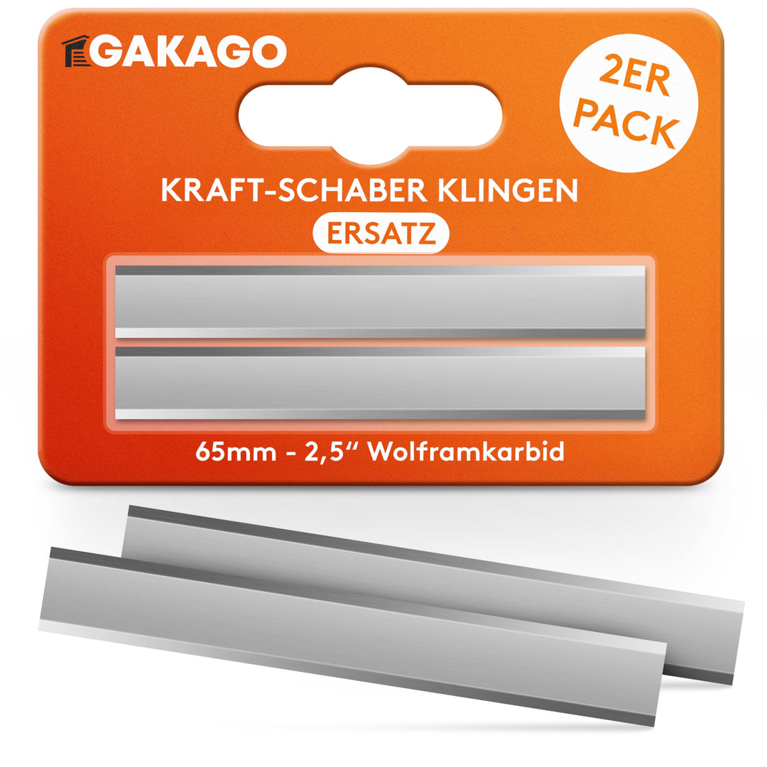 Ersatzklinge Kraft-Schaber (2er Pack) - Hochwertige 65mm Ziehklinge aus langlebigen Wolframcarbid fü