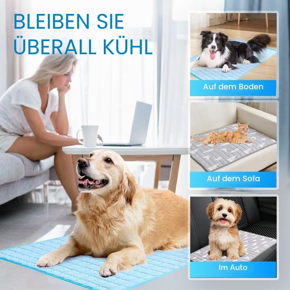 Kühlmatte Hunde,70*50 cm Kühlmatte Katze,Wasserdichte Kühlmattes Katze Ohne Gel,Kühlmattes Katzes Se