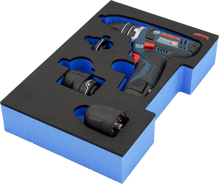 APTEX Schaumeinlage passend für Bosch Professional Akku-Bohrschrauber GSR 12V-15FC für halbe Bosch L