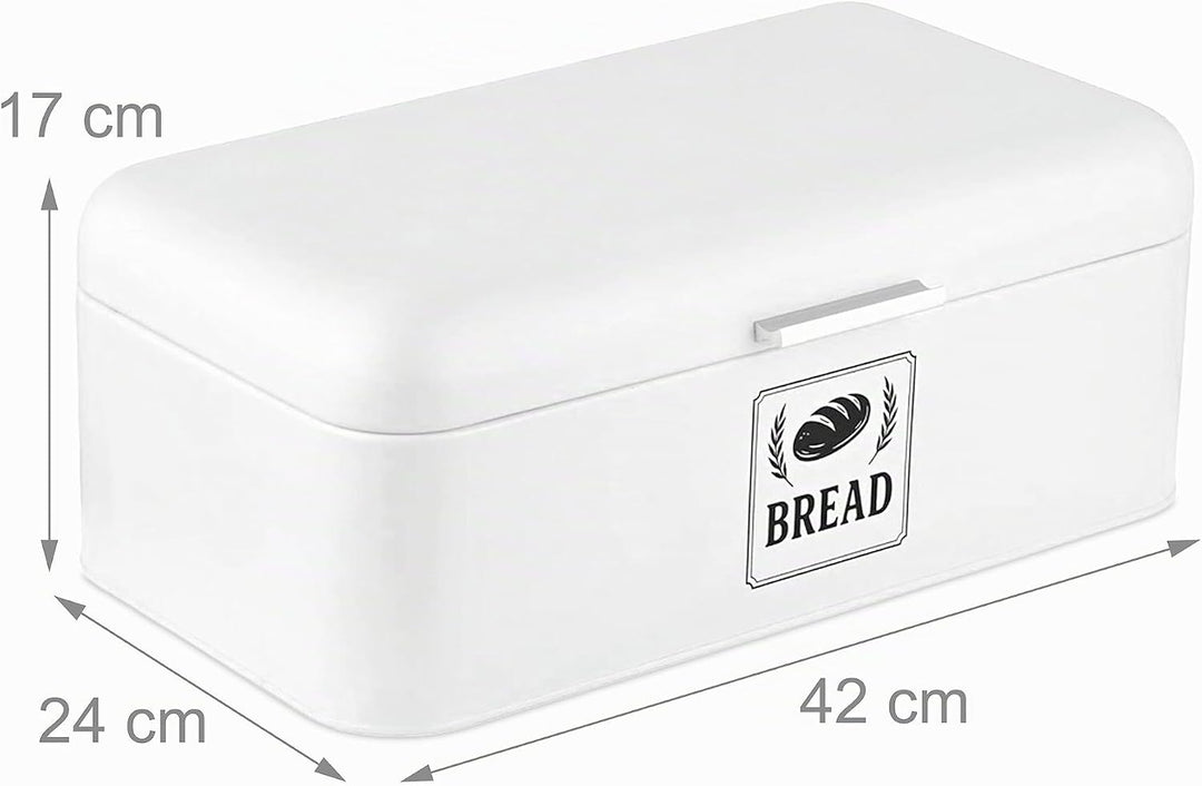 Relaxdays Brotkasten, Brotbox mit Deckel &amp; Griff, HBT: 17x42x24 cm, Brot aufbewahren, Brotkiste Retr